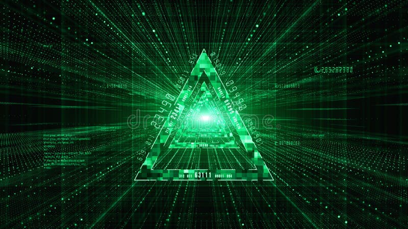 Abstract digital matrix particles flow, Digital data connection, Technology background concept royalty free stock photos