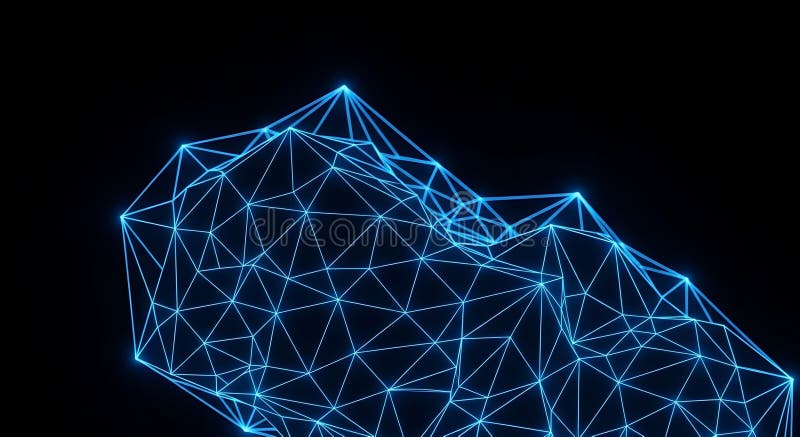 Abstract Digital Mountain Network vector illustration