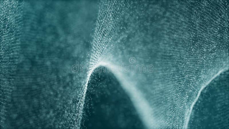 Abstract digital particles flow, Technology science background, Depth of field settings royalty free illustration