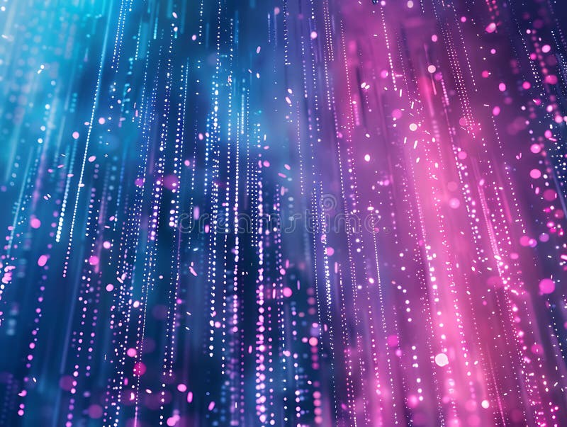 Abstract Digital Rainfall Binary Code Data Technology Background Illustration. vector illustration