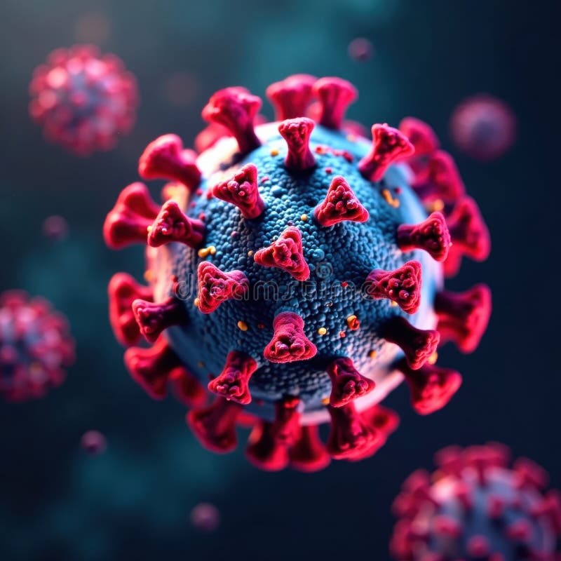 Abstract digital rendering of a virus infecting a system , corrupted, network royalty free illustration