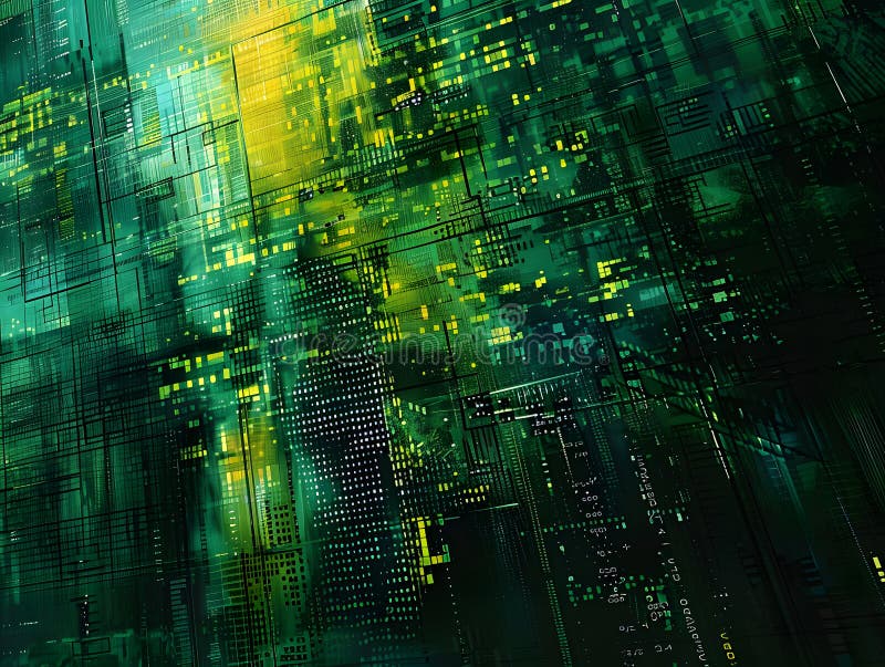Abstract Digital Sanctuary Artwork - Vibrant Colors and Serene Atmosphere vector illustration