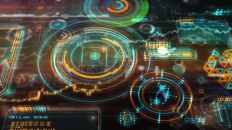 Abstract digital space of artificial intelligence infographics. vector illustration