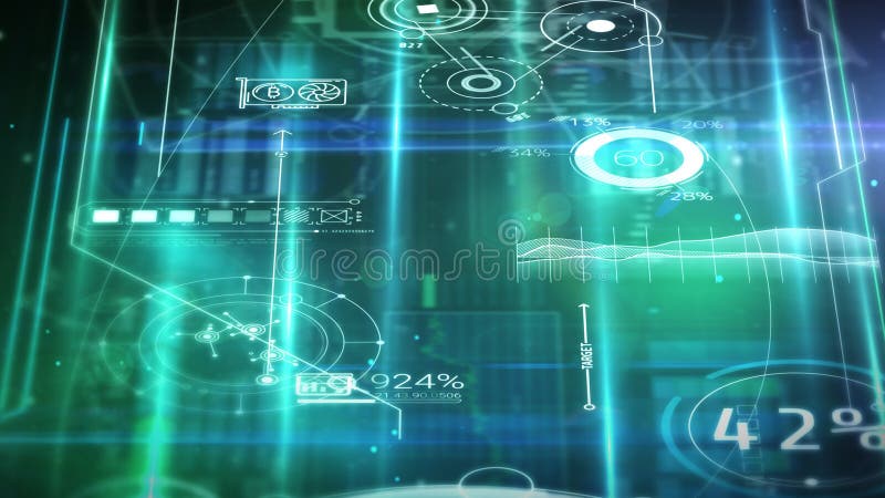 Abstract digital space with data on NFT theme. royalty free illustration