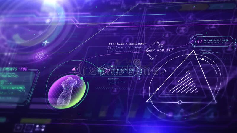 Digital space with servers and crypto assets. royalty free illustration