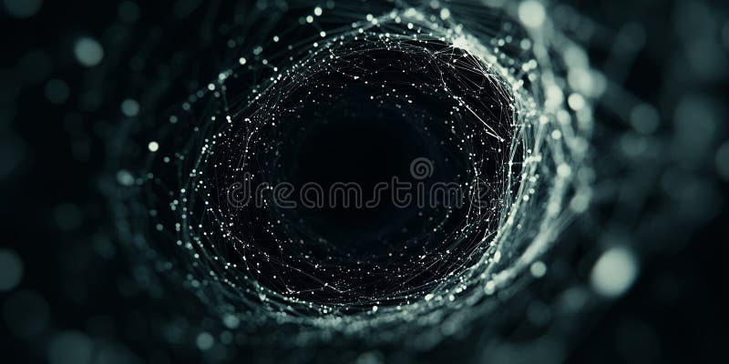 Abstract digital swirl with glowing lines vector illustration