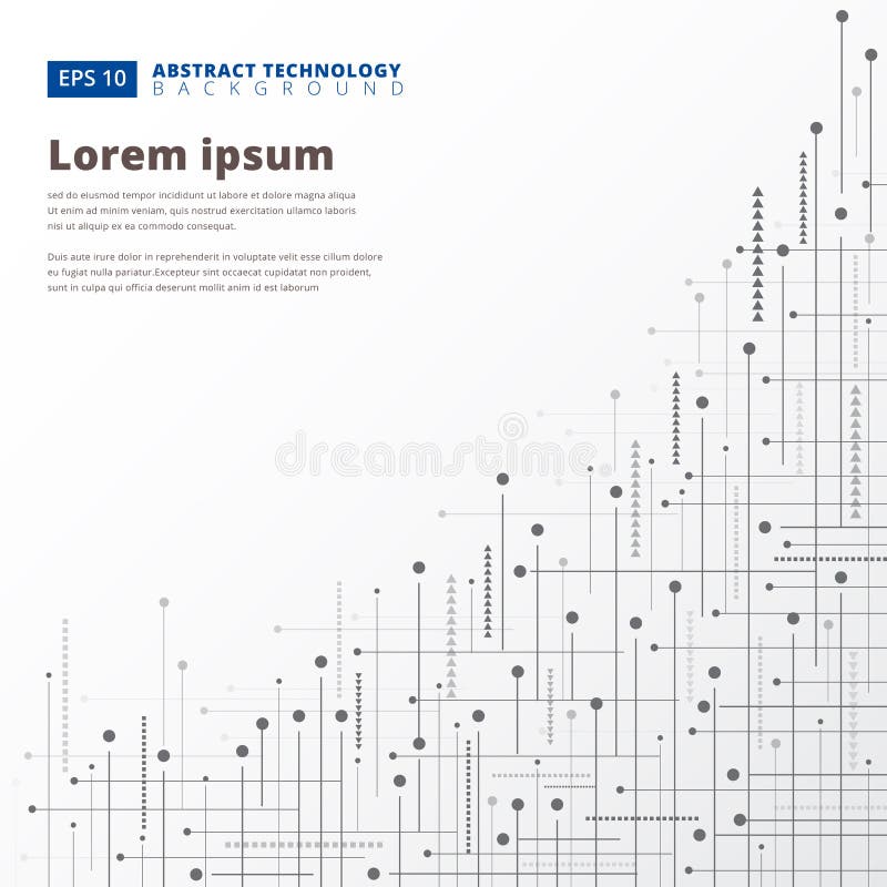 Abstract digital technology geometric lines dots background, Vector stock illustration