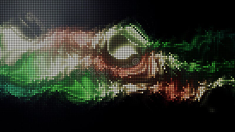 Abstract digital water like surface with ripples on squared background, seamless loop. Motion. Stream of bright colors stock illustration