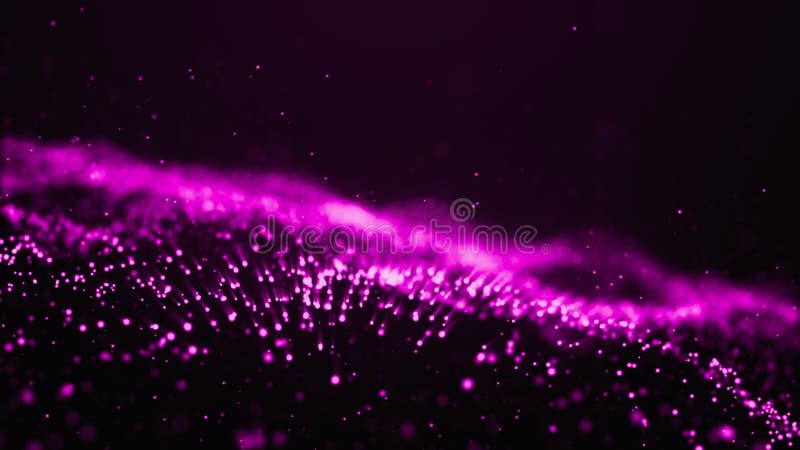 Abstract Digital wave background BIG DATA universe dark blue 3d rendering animation blurred particle motion background stock illustration