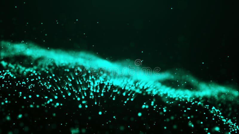 Abstract Digital wave background dark blue 3d rendering animation blurred particle motion background shining shimmer and royalty free illustration