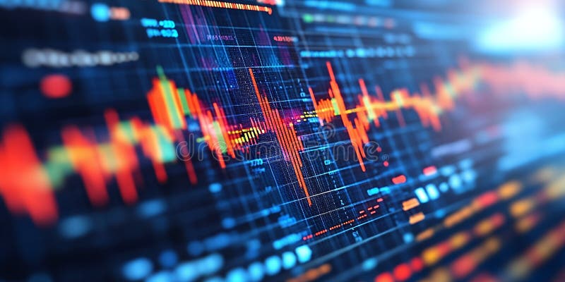 Abstract digital waveform on a blue background vector illustration