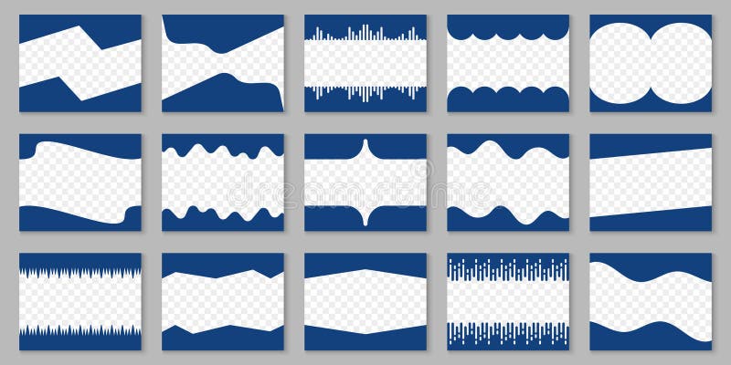 Abstract Divider Shapes for Websites Set. Design Elements for Top and Bottom Web Pages. Collection Shapes Border, Curved royalty free illustration