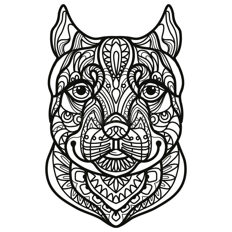 Pitbull Outline Stock Illustrations – 344 Pitbull Outline Stock