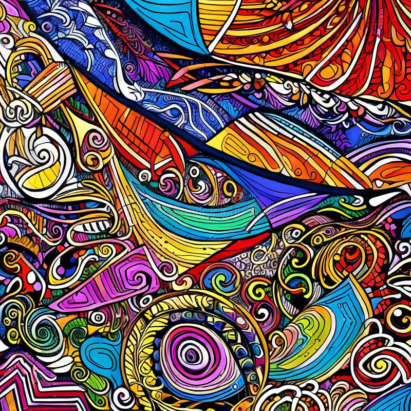 1402 Abstract Doodle Art: a Creative and Expressive Background ...