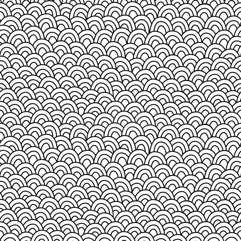 Abstract doodle seamless pattern. Hand drawn waves background. royalty free illustration Abstract doodle seamless pattern. Hand drawn waves background. royalty free illustration