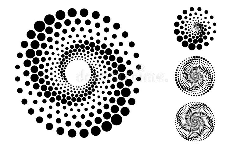 Abstract dotted vector background. Halftone effect. Spiral dotted background or icon. Yin and yang style vector illustration