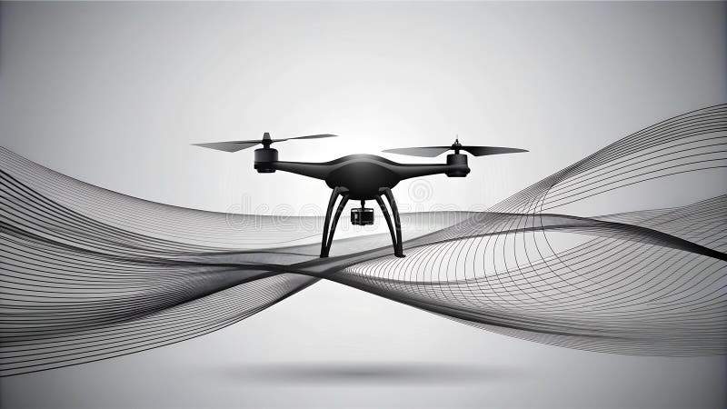 Abstract Drone Design for Futuristic Technology Concepts royalty free illustration.