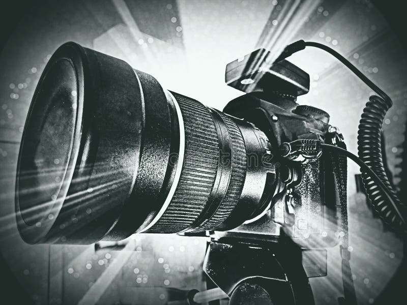 Abstract DSLR Digital Camera and Lens with Fantasy Background Burst Stock  Image - Image of cover, lens: 123695965