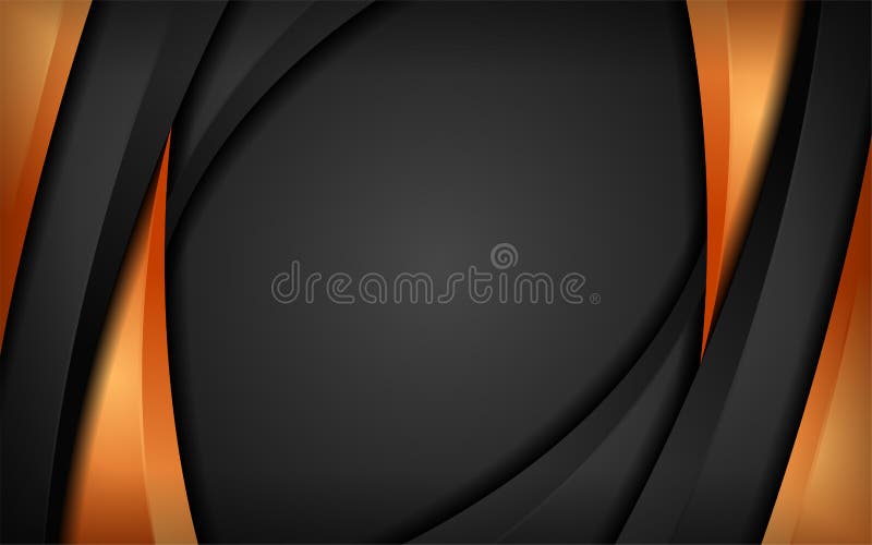 Abstract Dynamic Orange and Black Combination Background Design Stock