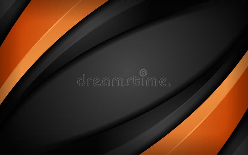 Abstract Dynamic Orange and Black Combination Background Design Stock