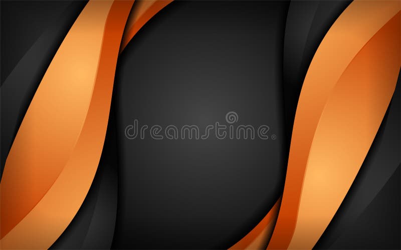 Abstract Dynamic Orange and Black Combination Background Design Stock