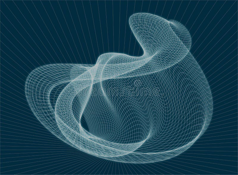 Abstract dynamic wave on a blue background. Big data stock illustration Abstract dynamic wave on a blue background. Big data stock illustration