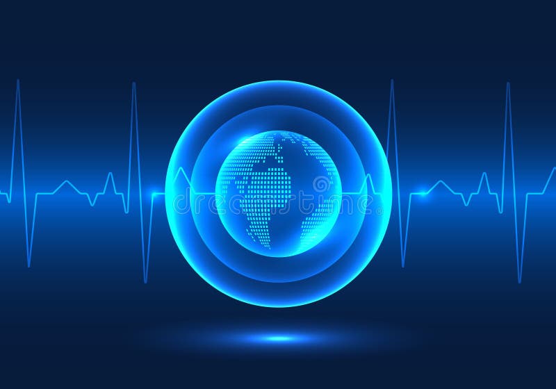 Abstract earth pulse technology background The idea of running stock photography