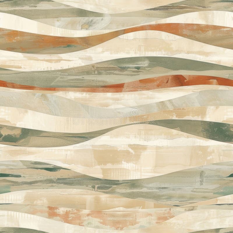 Abstract Earth Tone Landscape Painting with Textured Stripes royalty free stock photos