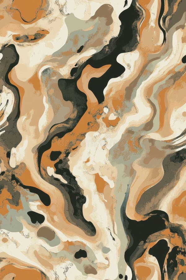 Abstract Earth Tones: Fluid Marble Pattern in Modern Artistic Design. stock images