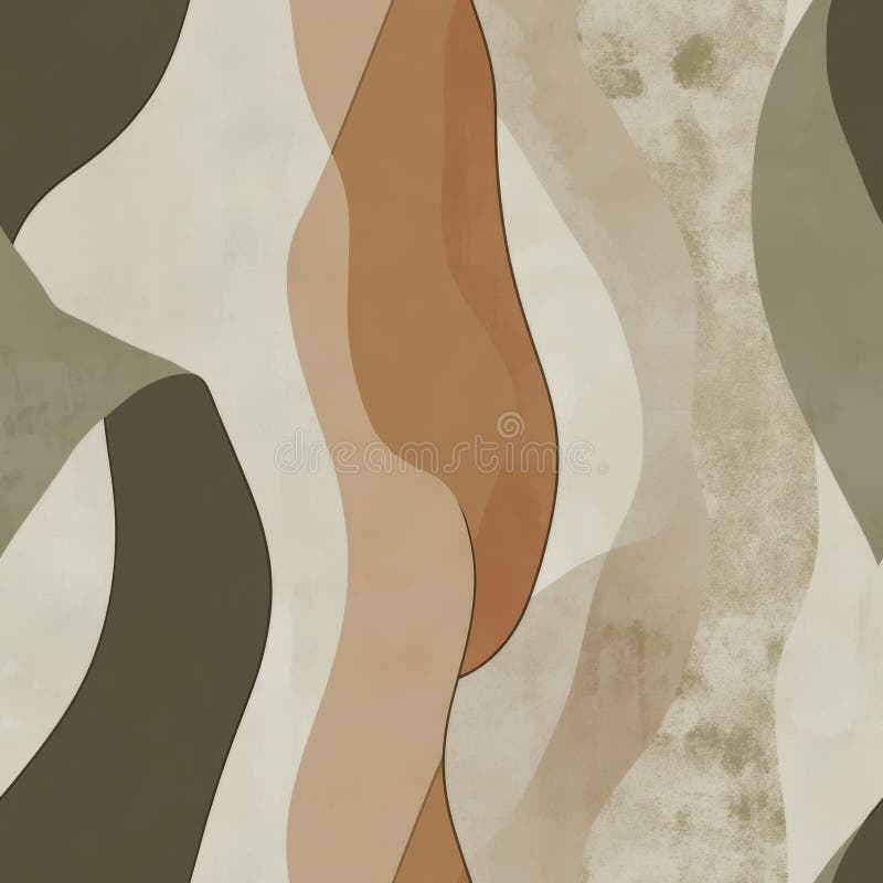 Abstract Earth Tones: Modern, Organic Pattern with Natural Curves and Hues royalty free stock photos
