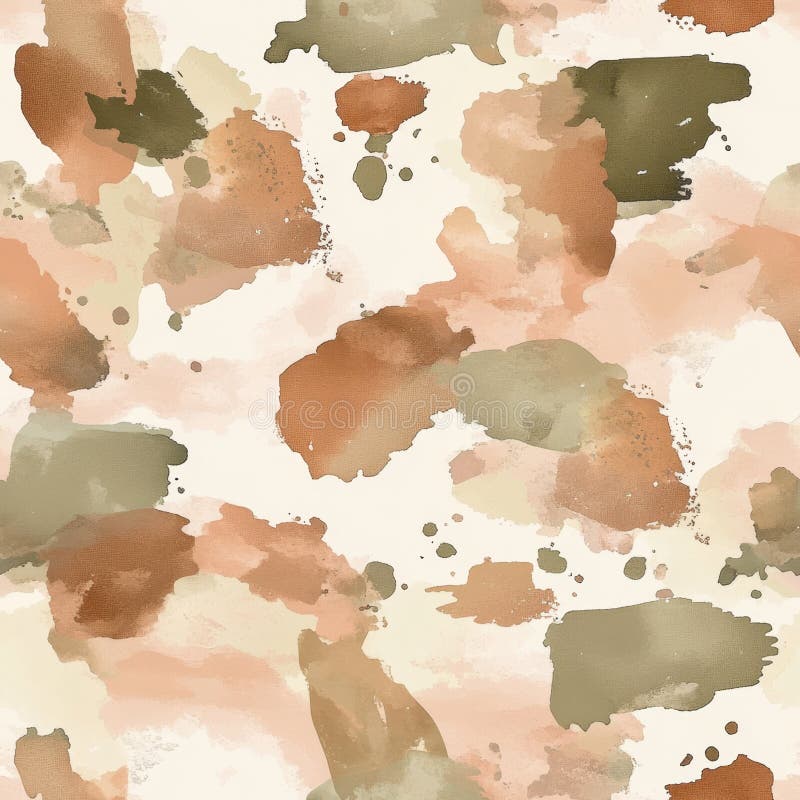 Abstract Earth Tones Watercolor Background - Nature-Inspired Artistic Design stock photo