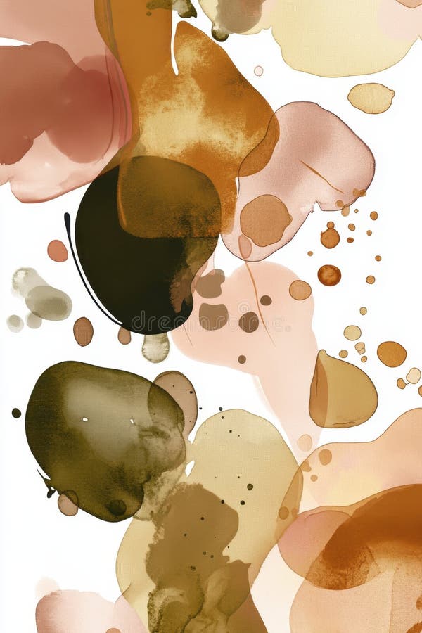 Abstract Earth Tones Watercolor: Trendy Fluid Art Background for Creatives. stock photos