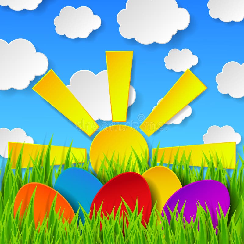 Download Abstract Easter Eggs Made Of Paper On Colorful Spring Background Stock Vector - Illustration of element, concept: 31703119