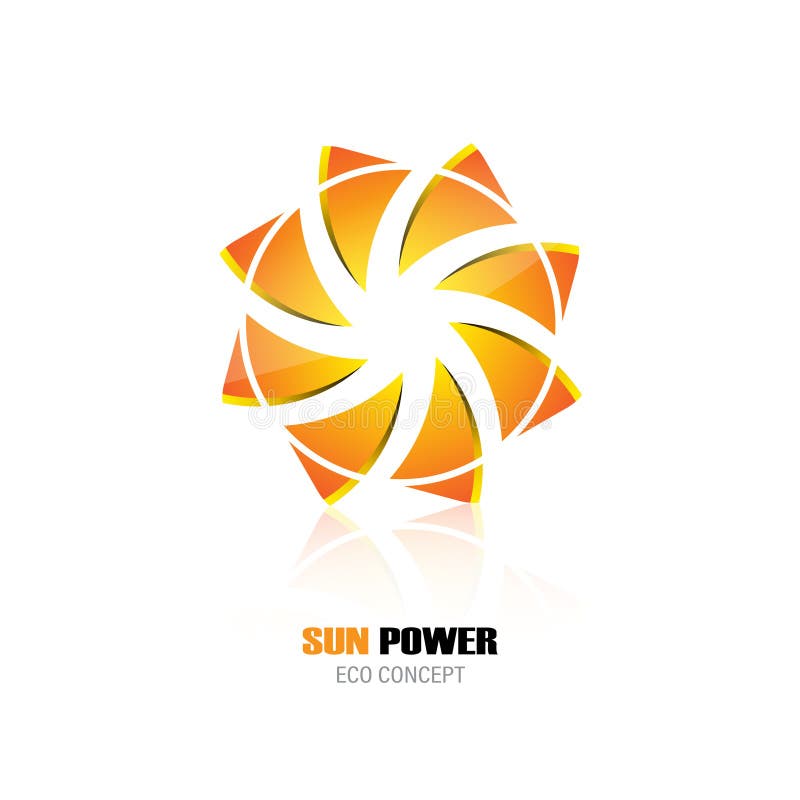 Abstract eco sun power energy design concept logo symbol icon corporate identity design eps 10 vector