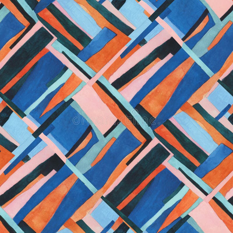Abstract eigentijds kunst naadloos patroon De geometrische illustratie van de Watercolourcollage