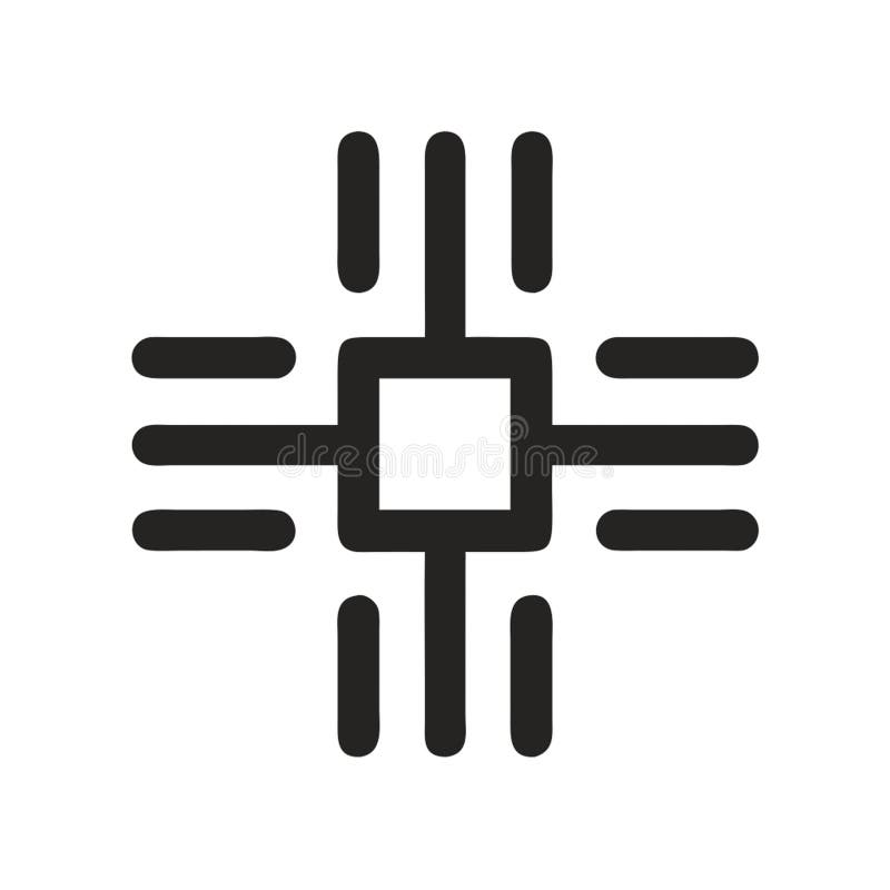 Abstract Electronic Circuit Element Icon, vector design Generative AI stock illustration