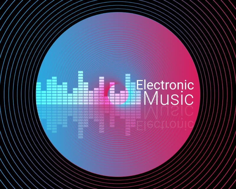 Abstract Electronic Music Background Illustration Stock Vector