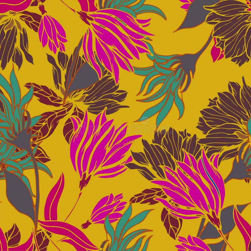 Abstract Elegance Pattern with Floral Background. Stock Illustration