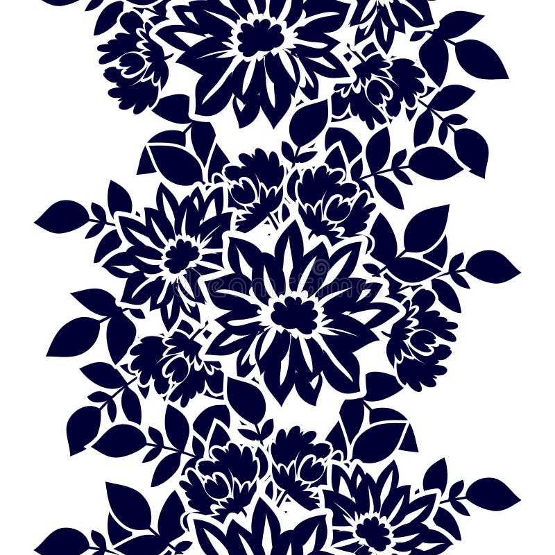 Abstract elegance seamless pattern with floral elements