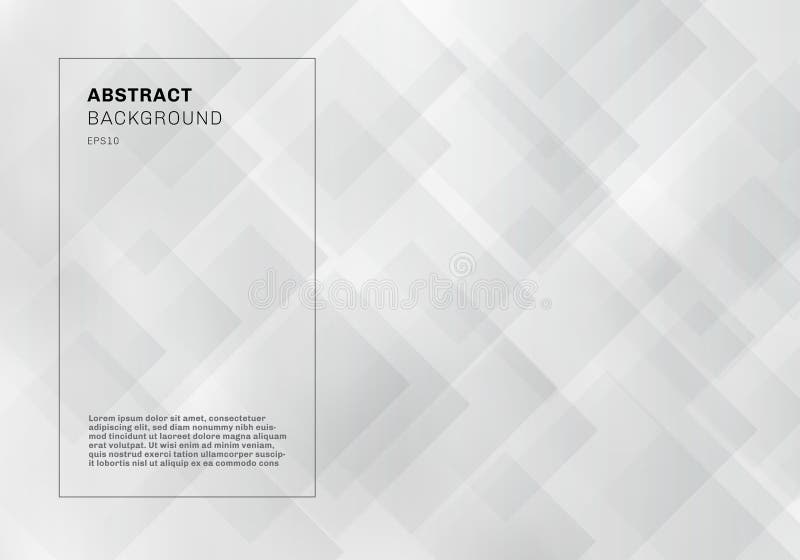 Abstract elegant geometric squares overlapping white and gray color background technology style royalty free illustration