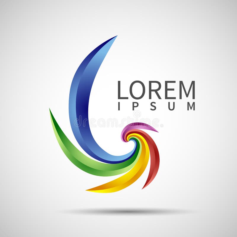 Abstract element shape vector design icon stock illustration