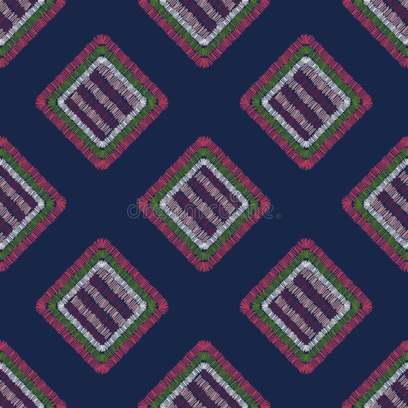 Embroidery Carpet Geometric Tile Seamless Pattern.Tile Shapes Backdrop