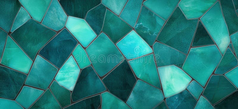 Abstract emerald green geometric mosaic pattern vector illustration