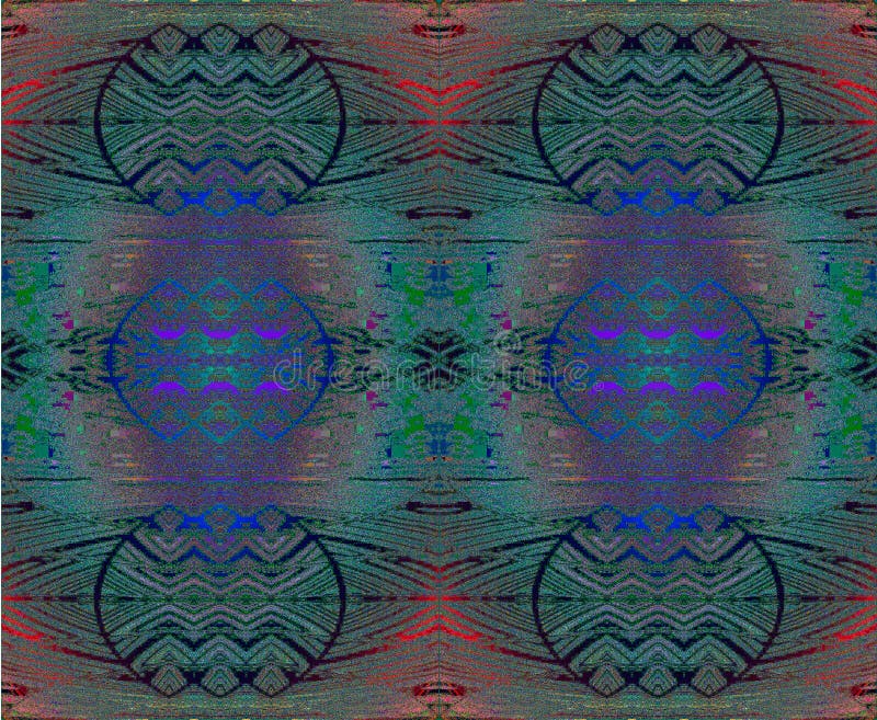 Abstract endless background green red purple and blue with native Indian pattern