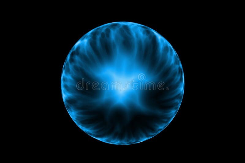 Abstract Energy Ball on Black Background. Magic Lightning Plasma with