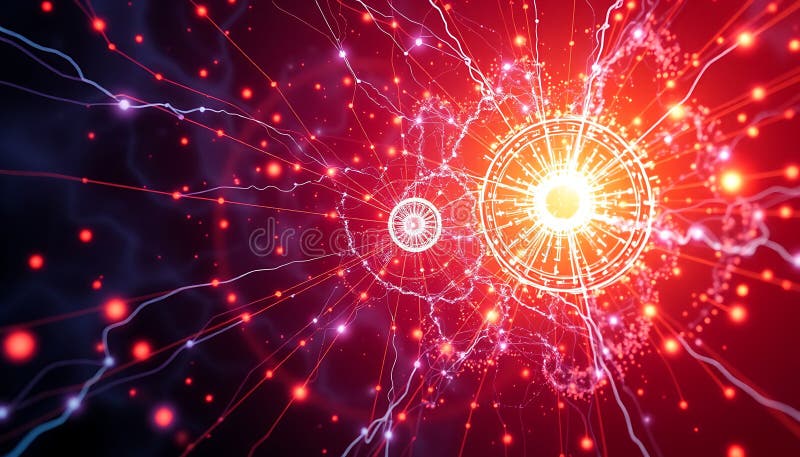 Abstract energy burst, glowing light, dynamic motion, digital art, Stock Photo, Generative AI royalty free illustration