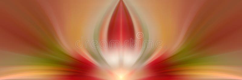 Abstract energy flower. Red and green background