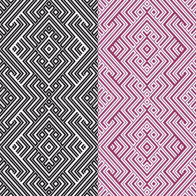 Abstract Ethnic Seamless Geometric Pattern stock illustration