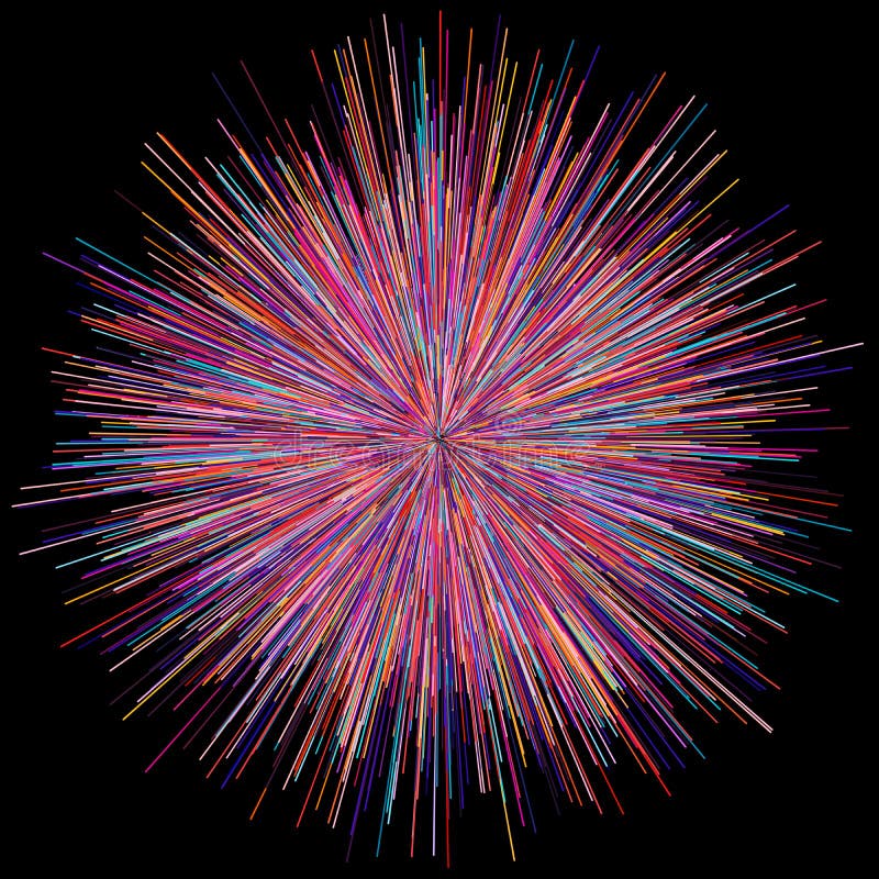 Abstract Explosion Burst Of Fireworks Light Stock Illustration