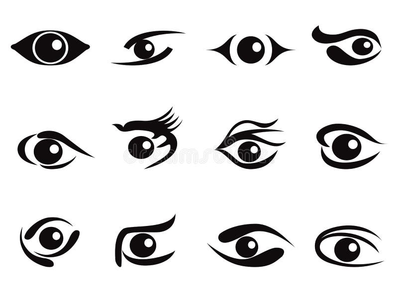 Abstract eyes icon set